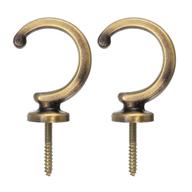 Uxcell Soporte de Cortina de Aleación de Aluminio Montado en la Pared Sujetadores de Cortina Ganchos de Amarre de Cortina Bronce 2Pcs