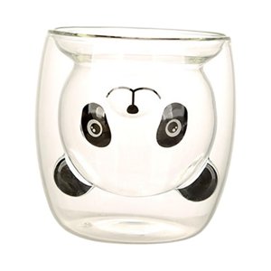 Magideal - Taza De Café Con Aislamiento De Doble Pared, Vajilla Decorativa, Panda De Dibujos Animados, Taza De Cristal De Doble Capa Para Té, San Valentín, Cumpl