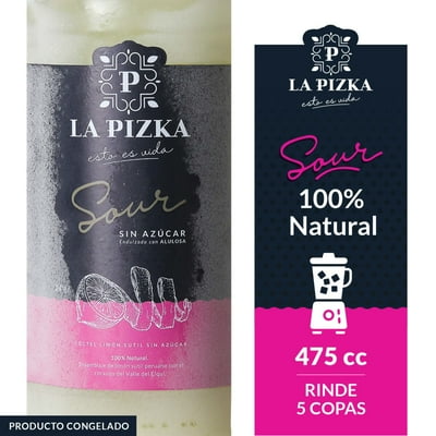 Cóctel Pisco Sour Limón Sin Azúcar 23° Botella 475 Ml La Pizka