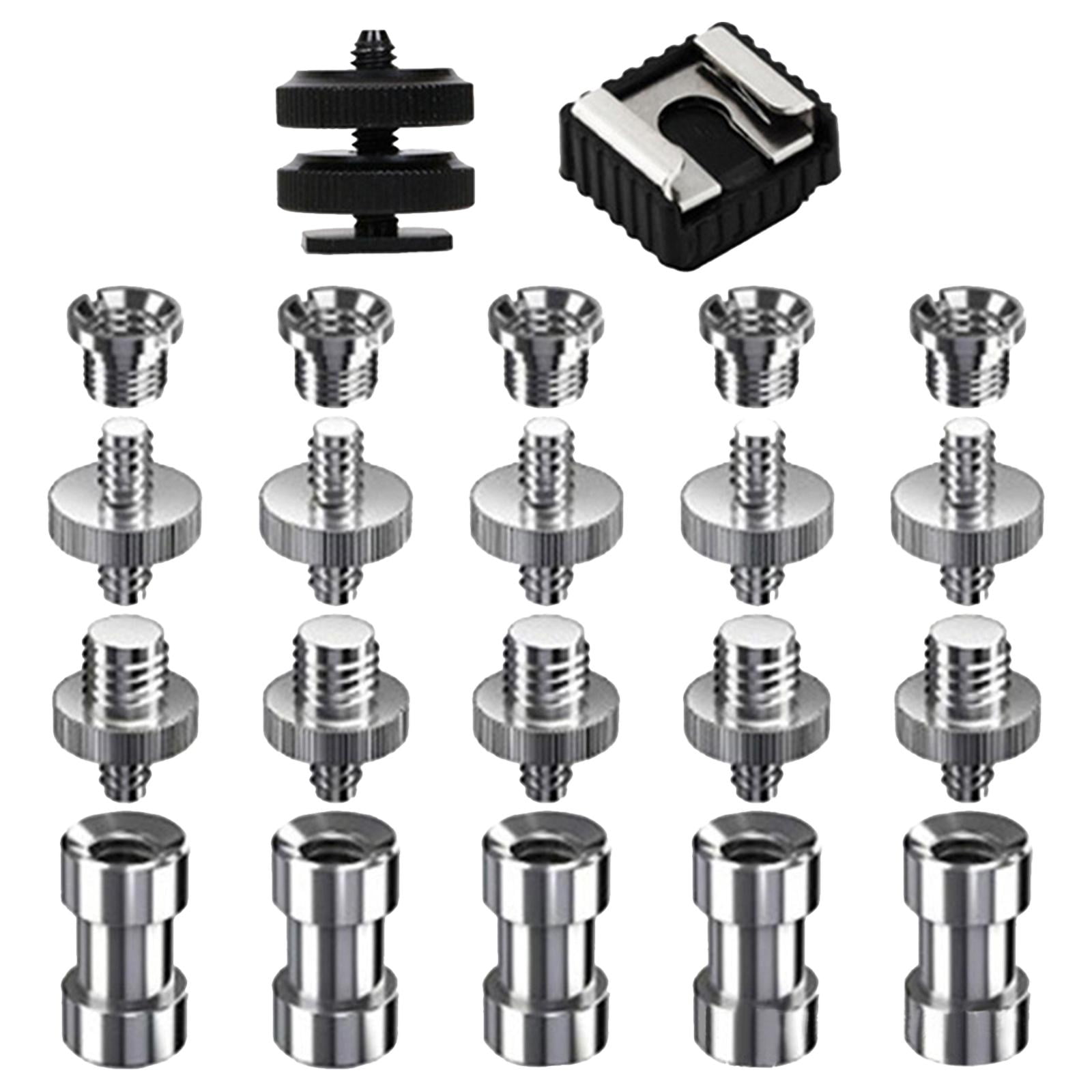 Magideal - Kit De Tornillos Para Cámara De 22 Piezas, Montura De Zapata Para Flash De 1/4" 3/8", Adaptador De Tornillo Para , Para Soporte De Lámpara, Cámara,