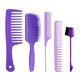 thumbnail image 1 of 1Set Salon Hair Styling Plastic Barbers Brush Peines Set Purple, 1 of 5