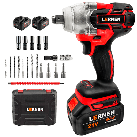 Lernen - Llave De Impacto 1/2 Con 2 Baterías Y Accesorios