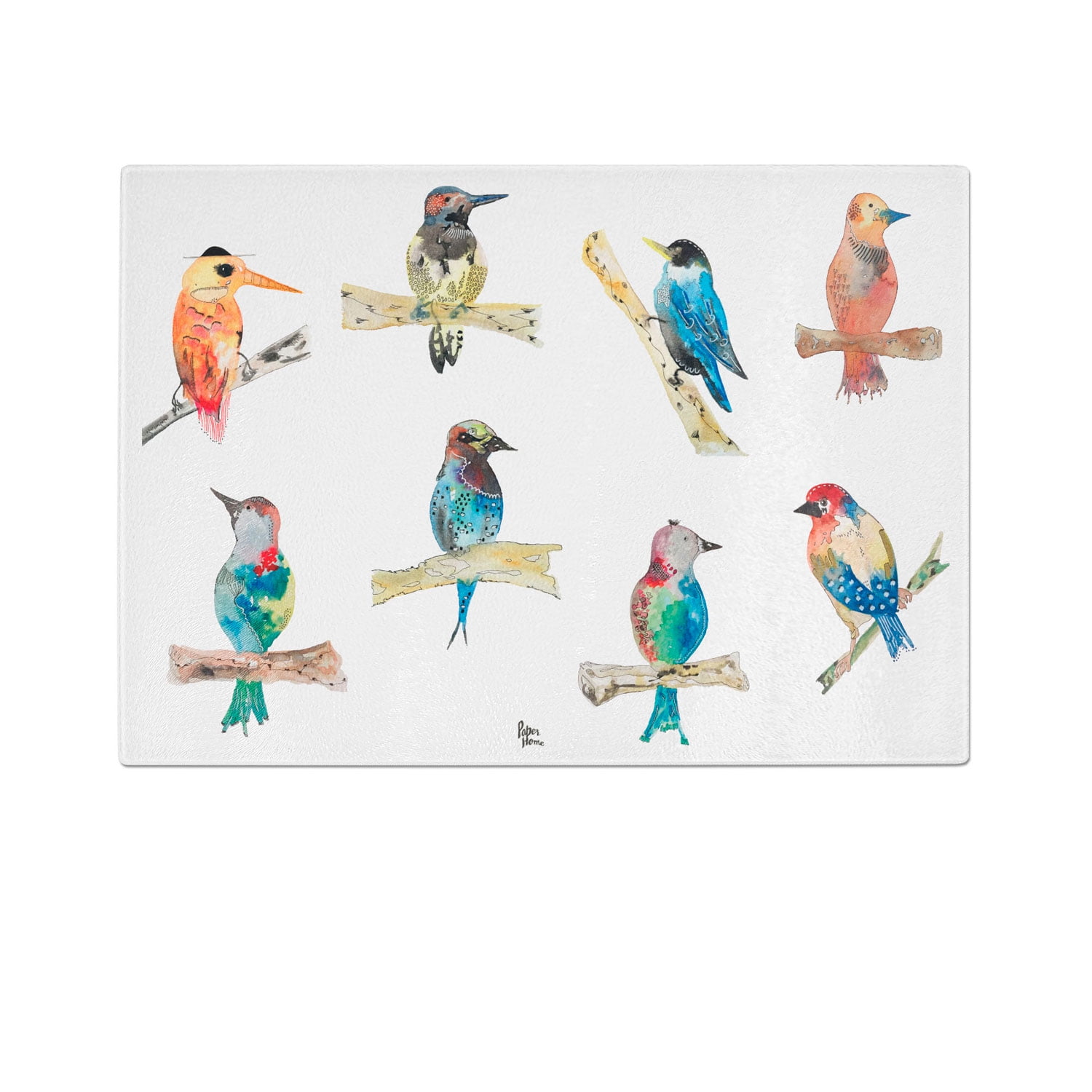 Paper-home - Tabla Para Cortar O Picar De Vidrio 28,5 X 20 Cm Pájaros