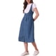 thumbnail image 4 of INSPIRE CHIC Vestido con Tirantes para Mujer Botón Frontal Clásico Cuello en U Peto Vaquero Midi con Bolsillos M Azul, 4 of 6