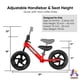 thumbnail image 5 of Bicicleta Balance KRIDDO para bebés de 18 meses a 5 años, 12 pulgadas, roja, 5 of 6
