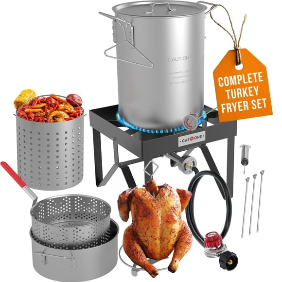 Cocedor para exteriores Gas One, set de 13 piezas para freír pavo, 30 qt