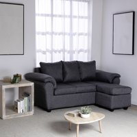 Muebles Mpr - Sofá Ezeiza + 1 Pouf Lino Gris