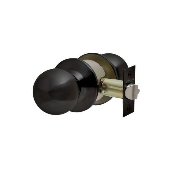 Cerradura de pomo cilíndrica, simple paso. (Negro mate). SKU: SDP40-BL
