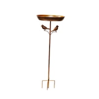 Ioensy - Comedero Para Pájaros Con Pedestal De Hierro Y Soporte De Metal Para Baño De Pájaros Para Patio, Exterior Y Jardín