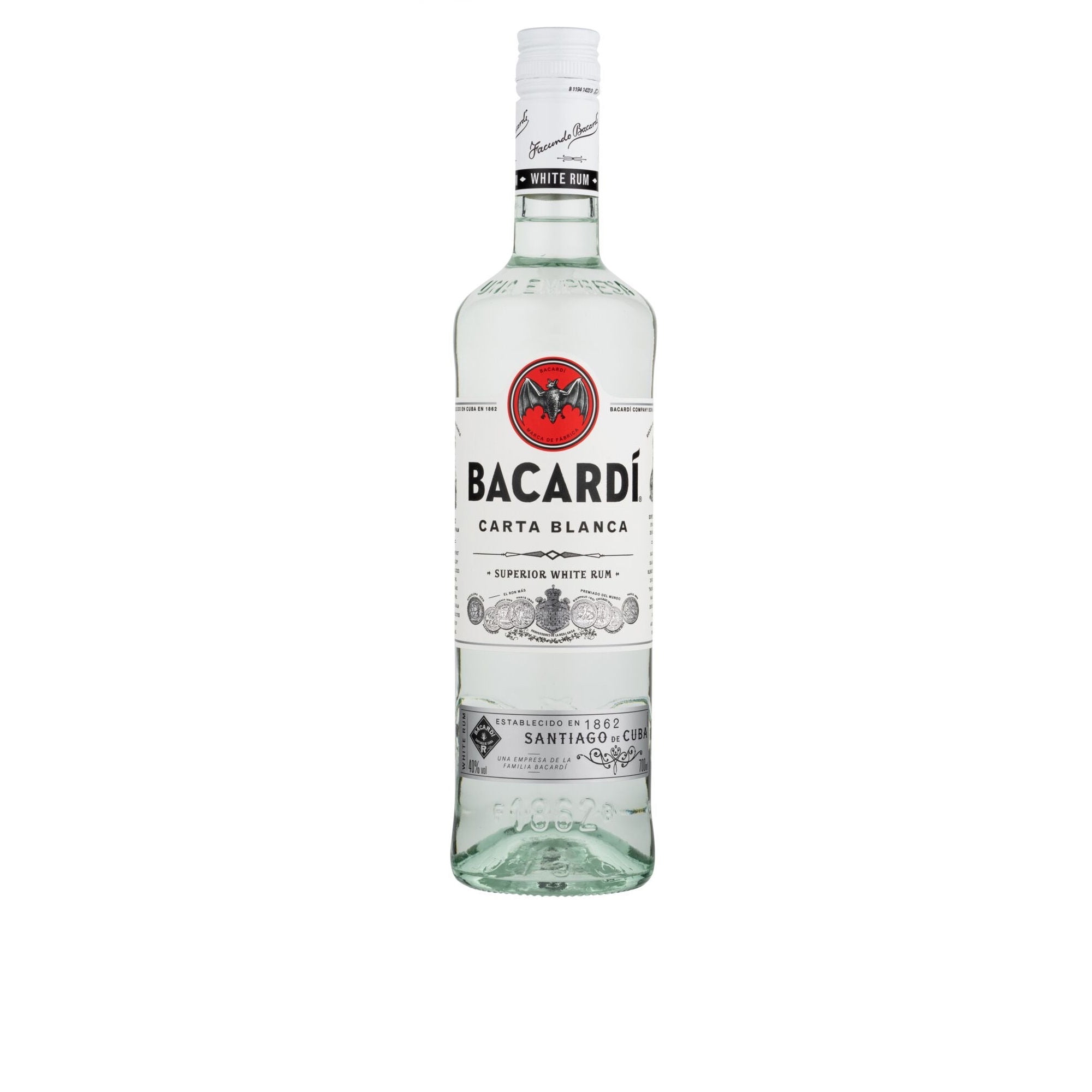 Bacardí - Ron Blanco 40° Botella