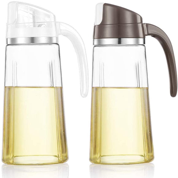 Dispensador de aceite Marbrasse 600 ml de vidrio a prueba de fugas con tapa automática abatible