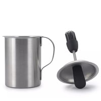 Xusx111 - Cepillo De Aceite De Acero Inoxidable Cepillo De Aceite Integrado Cepillo De Aceite De Silicona Botella Cepillo De Aceite De Barbacoa Con Cepillo, Utilizado Para Cocinar Y Parrillar