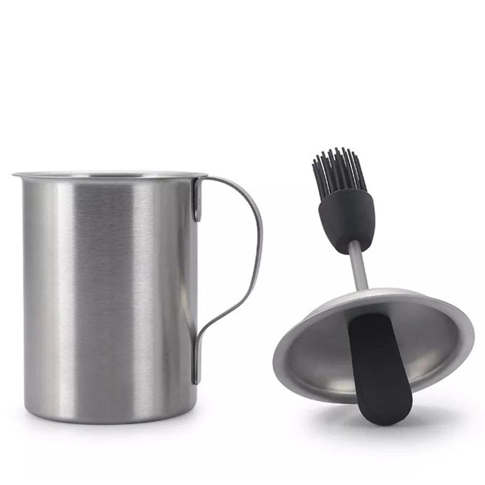 Xusx111 - Cepillo De Aceite De Acero Inoxidable Cepillo De Aceite Integrado Cepillo De Aceite De Silicona Botella Cepillo De Aceite De Barbacoa Con Cepillo, Utilizado Para Cocinar Y Parrillar