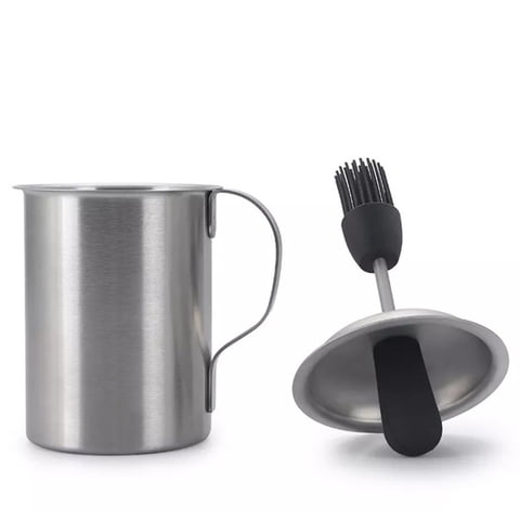 Xusx111 - Cepillo De Aceite De Acero Inoxidable Cepillo De Aceite Integrado Cepillo De Aceite De Silicona Botella Cepillo De Aceite De Barbacoa Con Cepillo, Utilizado Para Cocinar Y Parrillar