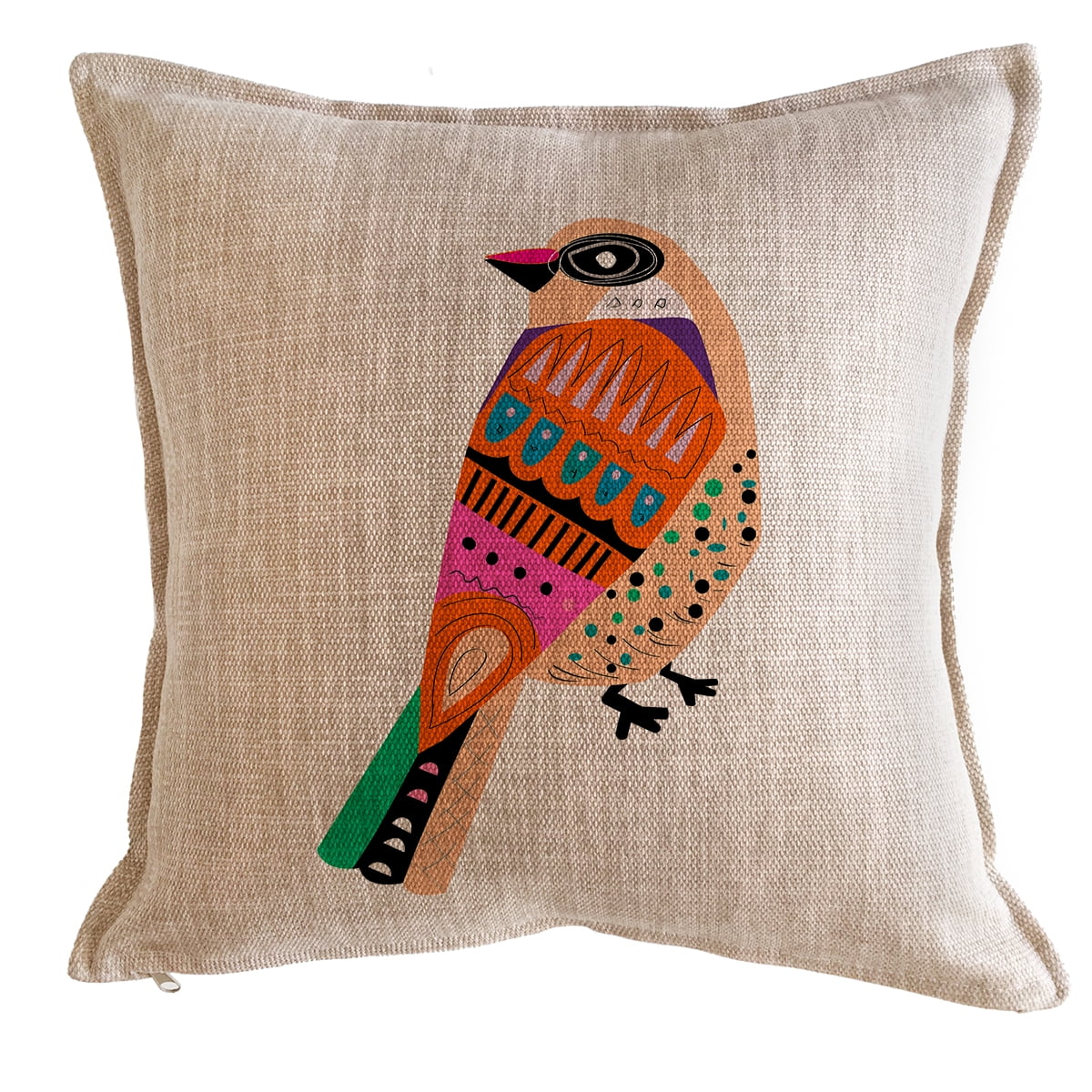 Tuyo Print - Cojín Pájaros Colores Damasco 45x45