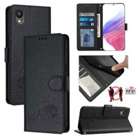 Funda Tipo Cartera Foxdock Para Samsung Galaxy A04 Core Con Soporte, Ranuras, Rfid, Diseño De Gato