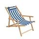 thumbnail image 1 of Silla De Playa Reposera Plegable De Lona Y Madera Exteriores - Azul, 1 of 5