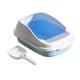 thumbnail image 5 of Bandeja de arena para gatos, caja de arena con pala, 12 L, gran capacidad, montaje cómodo, altura 9 cm, valla elevada, extraíble, antisalpicaduras, pa Azul, 5 of 5