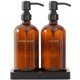 thumbnail image 1 of Set de Dispensadores de Jabón Prus Waso de Vidrio Ámbar 500 ml, 1 of 7