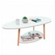 thumbnail image 1 of Mesa de Centro Ovalada Moderna Minimalista con Almacenamiento blanco, 1 of 6