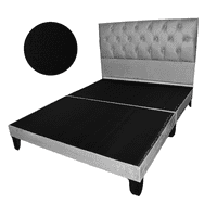 Mueblart - Base De Cama Con Respaldo A Piso 2 Plazas Negro Lino