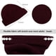 thumbnail image 4 of Gorro de punto 100 % lana merino, unisex, cálido, de invierno, suave, transpirable y acogedor, elástico, con puños., 4 of 6