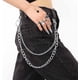 thumbnail image 3 of Cadena para pantalones de hip hop Bomine, estilo gótico, punk, plateada, para pantalones, estilo motero, gruesa, para billetera, llaveros plateados, joyería corporal para hombres y mujeres (plata), 1, 3 of 7