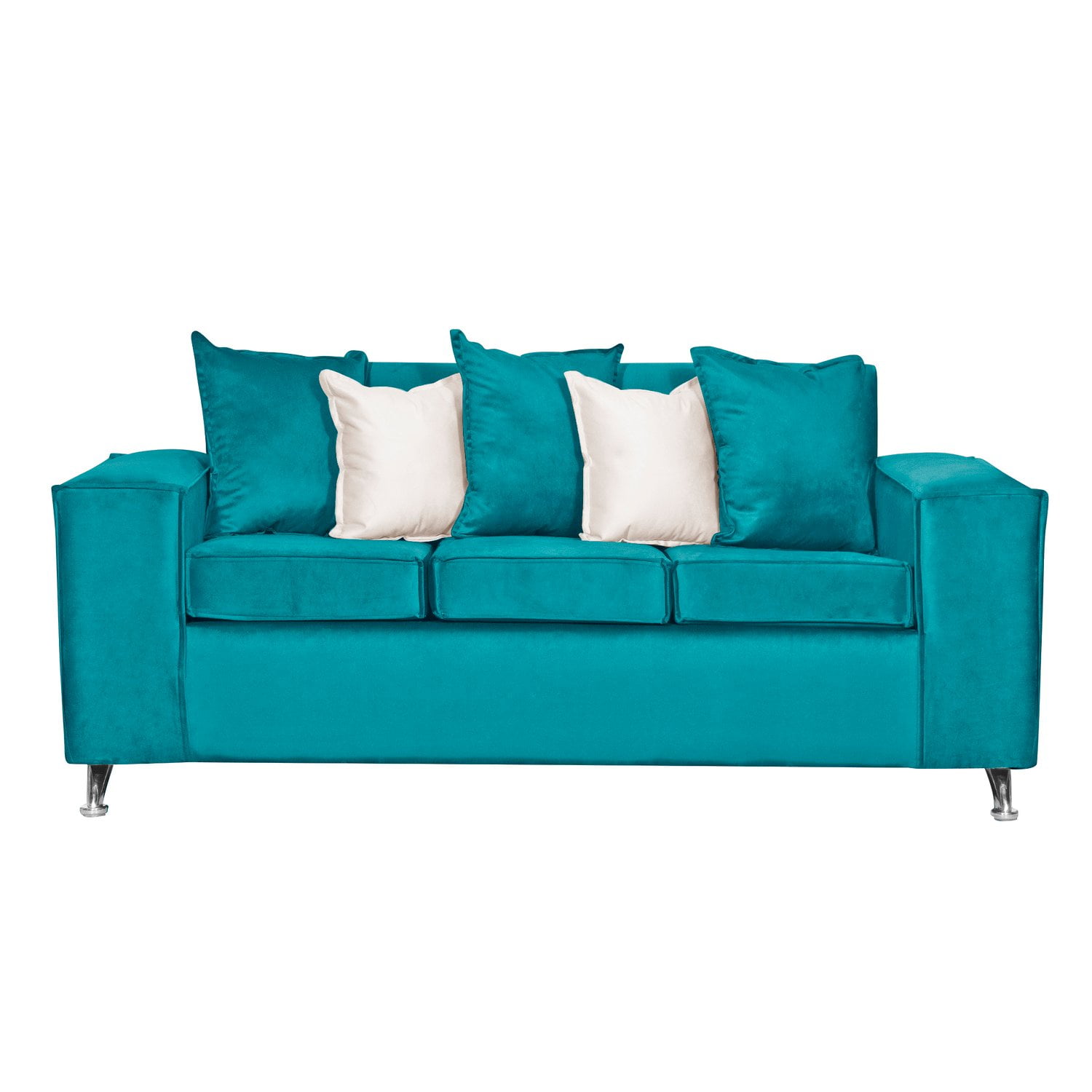 Ruzam Mobel - Sofá 3 Cuerpos Roses Turquesa Felpa