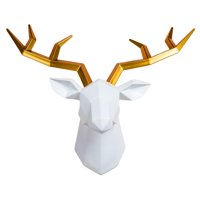 Bothyi - Figuras Decorativas De Cabeza De Ciervo Para Decoración De Pared, Estatua De Resina Geométrica Para Casa De Campo
