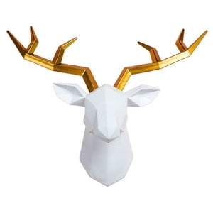 Bothyi - Figuras Decorativas De Cabeza De Ciervo Para Decoración De Pared, Estatua De Resina Geométrica Para Casa De Campo