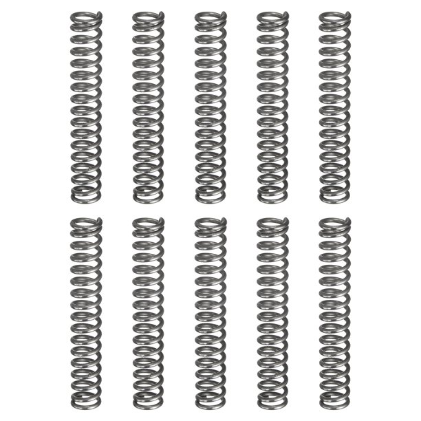 Uxcell 30 Paquete de Resortes de Compresión, 8mm OD, Tamaño de Alambre 1.2mm, Longitud Libre 50mm, Construcción de Acero para Resortes, Tono Plateado