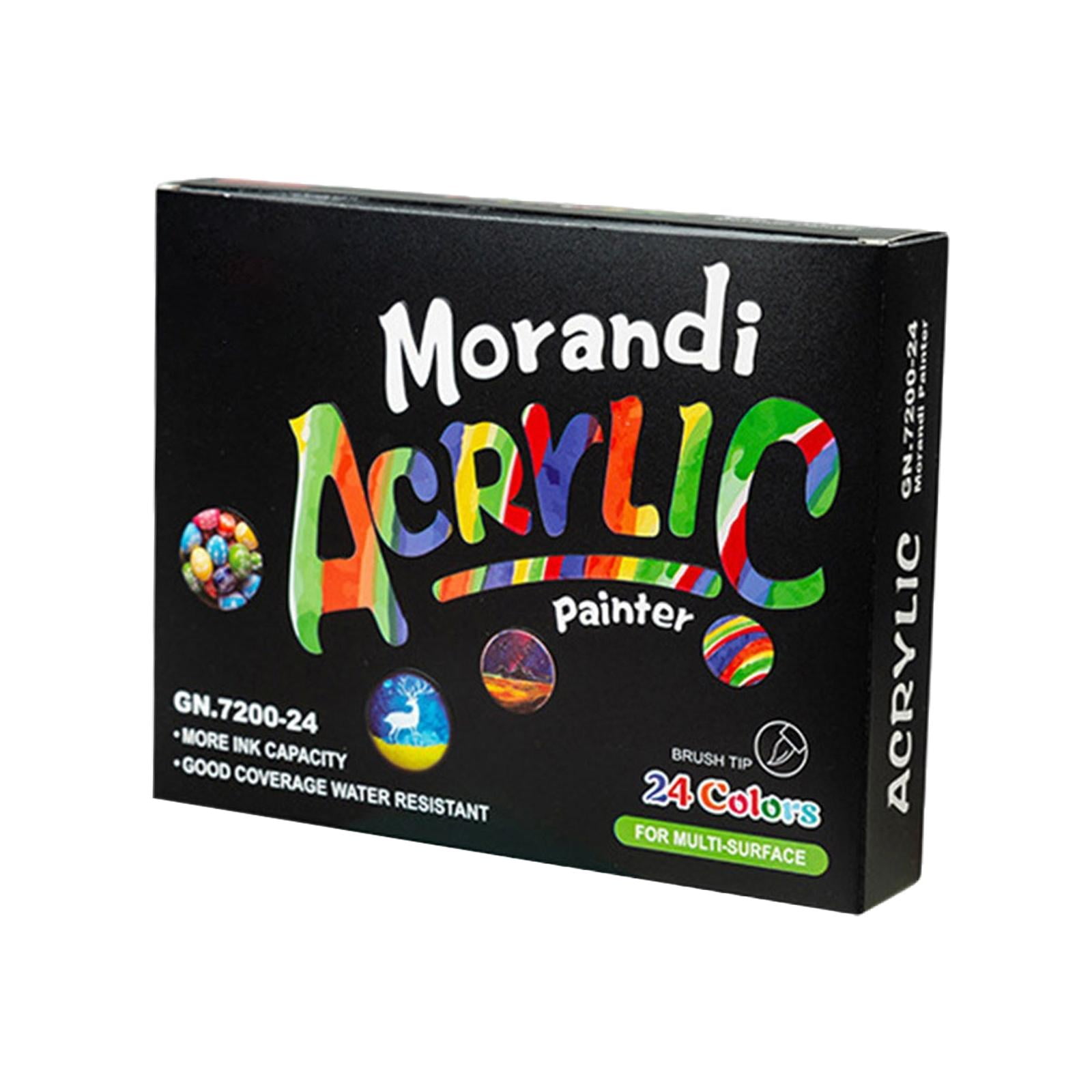 Magideal - Juego De Marcadores De Pintura Acrílica, Bolígrafos De Pintura Acrílica A Granel, Bolígrafos De Dibujo Impermeables, Bolígrafos Artísticos Para Álbum 24 Colores