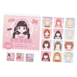 Magideal - Hacer Un Libro De Pegatinas De Cara Colorido Divertido Scrapbooking Vestir Princesa Muñeca Pegatina Para Regalo De Cumpleaños Niñas Fiesta , Niña Bonita