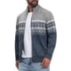 thumbnail image 4 of Suéter de punto con cremallera y cuello alto casual para hombre, mangas largas, S gris claro, 4 of 6