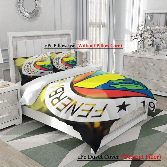 3pcs Turkish Fenerbah\u00E7e SK Pattern Three-Piece Set Soft And Comfortable bedding