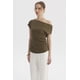 thumbnail image 2 of Polera Mujer Escote Asimétrico Texturizada Verde Olivo, 2 of 4