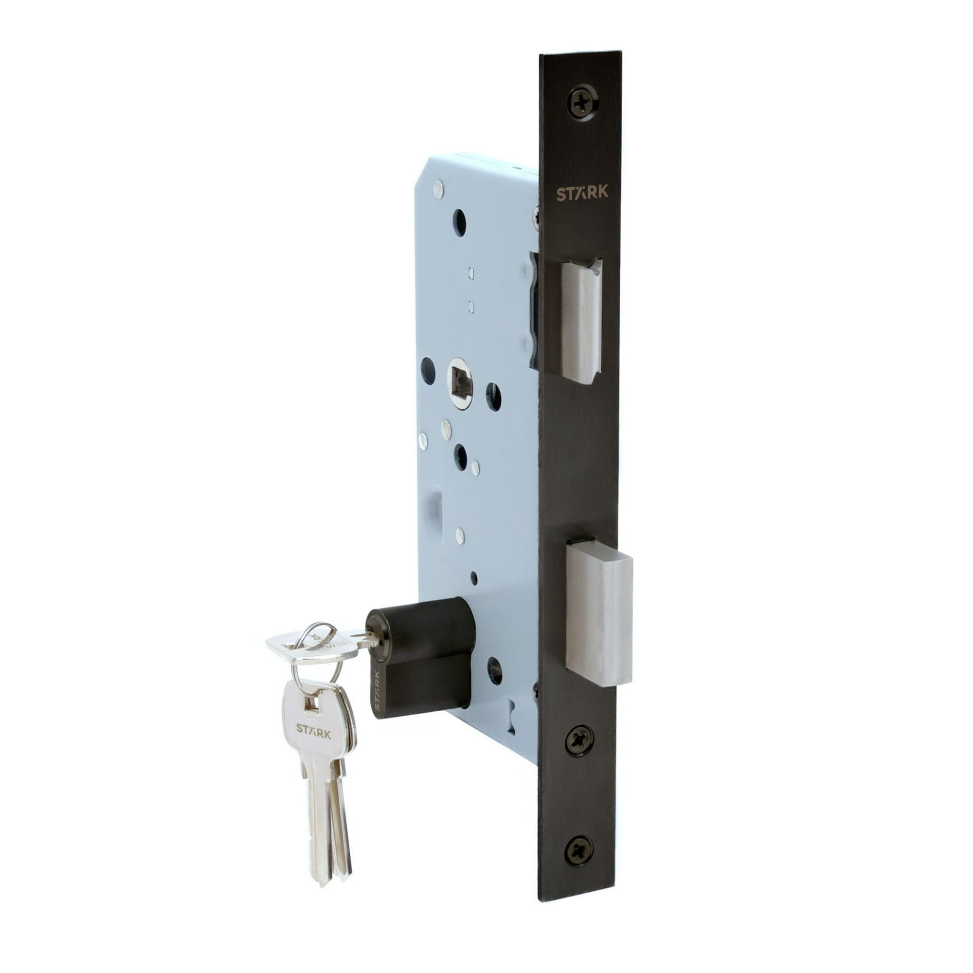 Stark Design - Cerradura De Embutir Puerta Acceso Principal, Cilindro Ambos Lados. (negro Mate). Sku: Sde200-bl.cl70