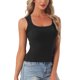 thumbnail image 4 of INSPIRE CHIC Camiseta sin mangas de algodón para mujer con cuello redondo ajustado y tirantes anchos S Negro, 4 of 6
