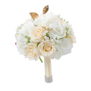 Magideal - Ramo De Novia De Boda, Flores Artificiales De Seda, Flores De Dama De Honor (24 Cm De Alto), Para Decoración De Mesa, Decoración Del Hogar