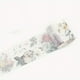 thumbnail image 1 of 1pc/pack Vintage Feathers Flowers Bird Masking Washi Tape Retro Ins Decorative Adhesive Material Sticker Label Scrapbooking 1.57inch*118.11inch, 1 of 5