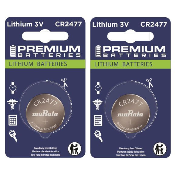 Baterías de botón premium CR2477 3 V paquete de 2 unidades