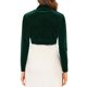 thumbnail image 3 of INSPIRE CHIC Chaqueta Bolero Corto de Terciopelo de Manga Larga Abierta para Mujer Verde Oscuro L, 3 of 6