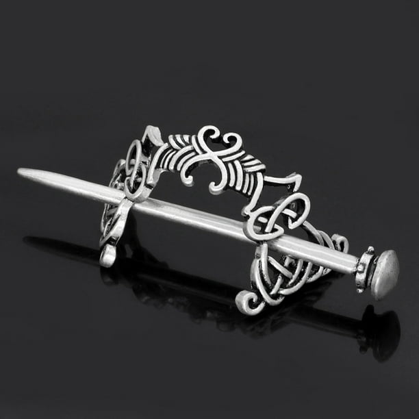 Viking Celtic Hair Clips - Silver Knotted Hairpin for Ladies & Women