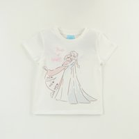 Polera Manga Corta Niña Blanco Elsa & Anna Frozen Disney