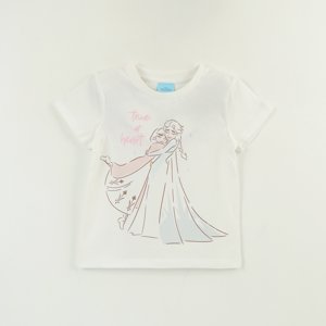Disney - Polera Manga Corta Niña Blanco Elsa & Anna Frozen