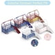 thumbnail image 2 of Jack Metal Junior House Twin Loft Bed with Slide and Curtain Set and Pennant Banner Flag and Star Stickers, White with Blue, 2 of 3