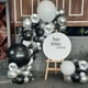 thumbnail image 3 of Globos Govpy negros y plateados, 60 paquetes, 30 cm, cromados metálicos, 3 of 3