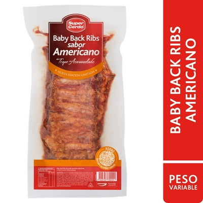 Costillar De Cerdo Baby Back Ribs Americano 300 G Super Cerdo