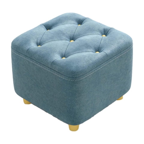 Bothyi - Reposapiés Asiento Acolchado Reposapiés Cuadrado Para Mesita De Noche Sala De Estar Vestidor Azul