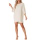 thumbnail image 1 of INSPIRE CHIC Conjunto de Salón de Punto Acanalado para Mujer Camiseta de Manga Corta Oversize y Pantalones Cortos de Cintura Alta Suave Conjunto de Verano 2XL Beige, 1 of 6